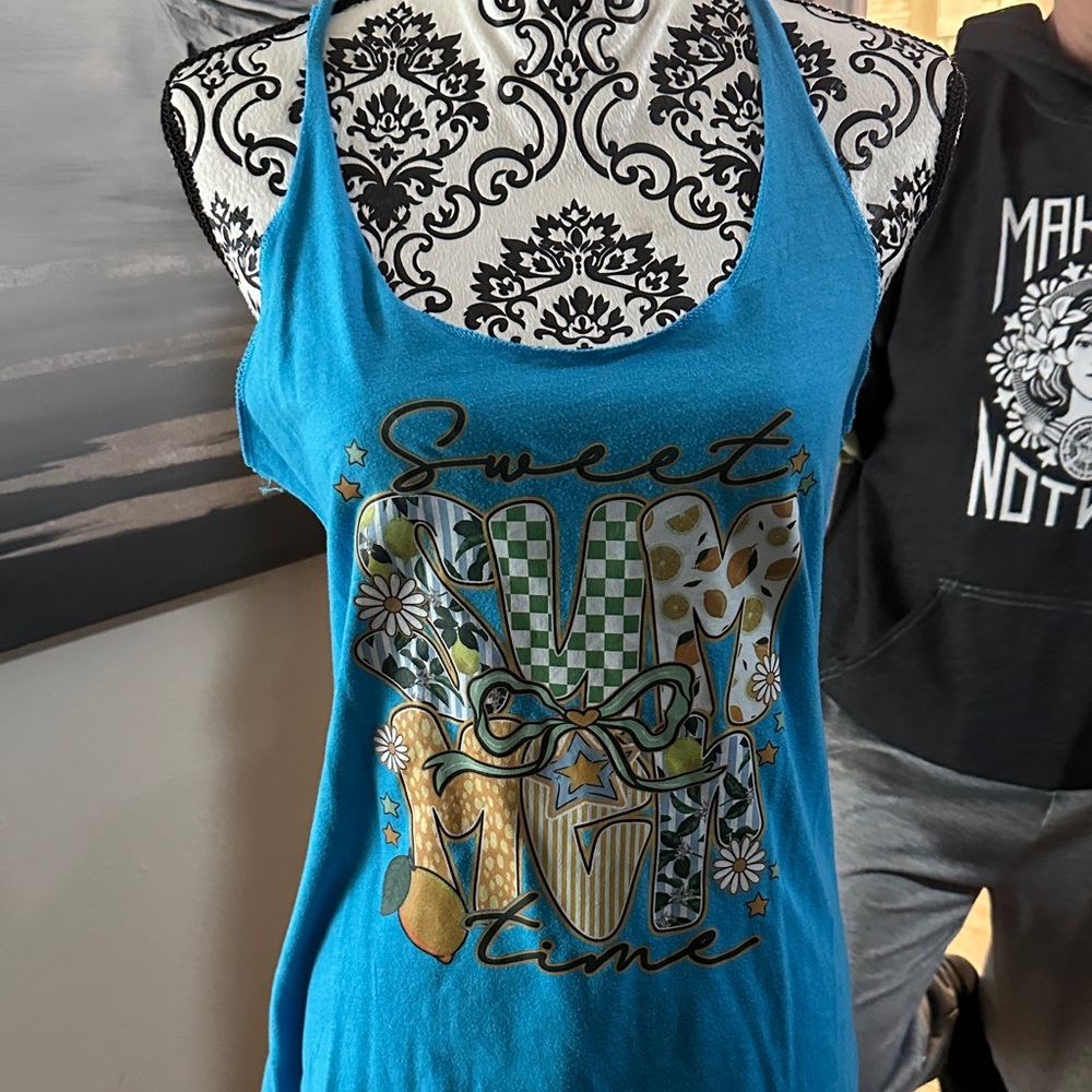 Blue Graphic Women's Tank Top